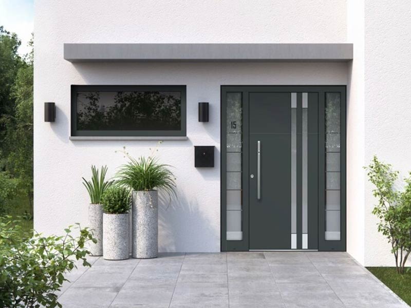 Inotherm Aluminium-Haustür mit Seitenteil